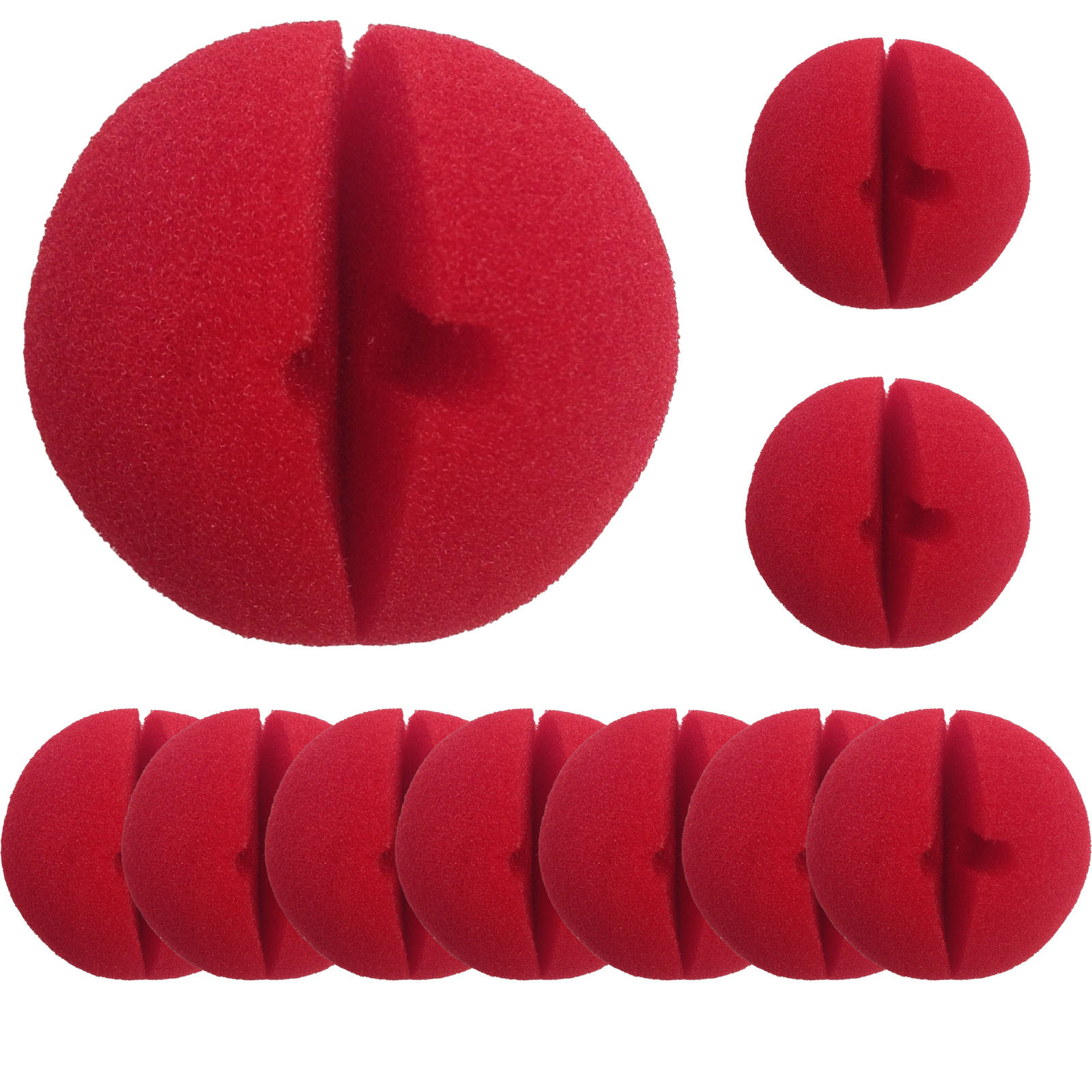 10x Soft CLOWN NOSES Costume Circus Halloween Spongy Fancy Fun Silly in Red 8