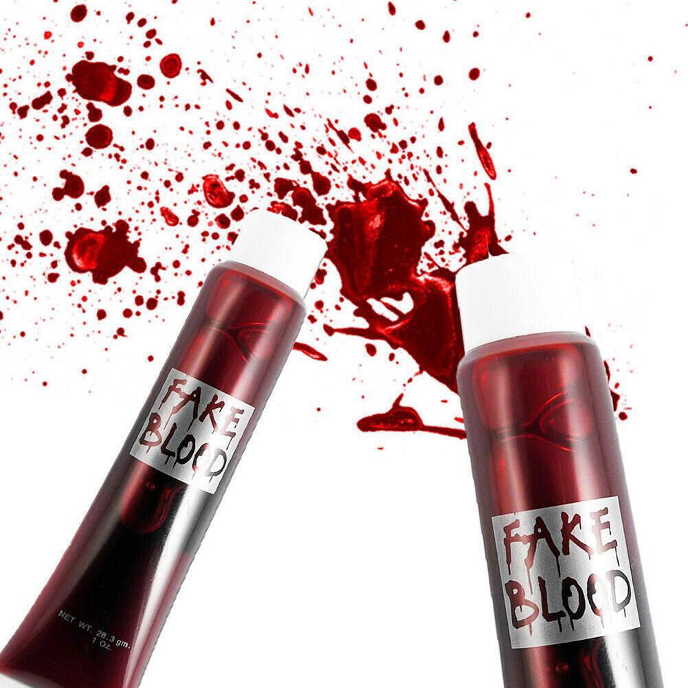 FAKE BLOOD Zombie Halloween Fancy Dress Red Make Up Gel Cream Vampire Horror 3