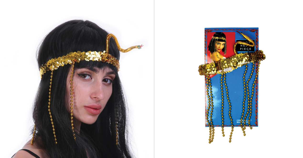 CLEOPATRA HEADPIECE Egyptian Beaded Headband Headdress Fancy Costume Sequin 7