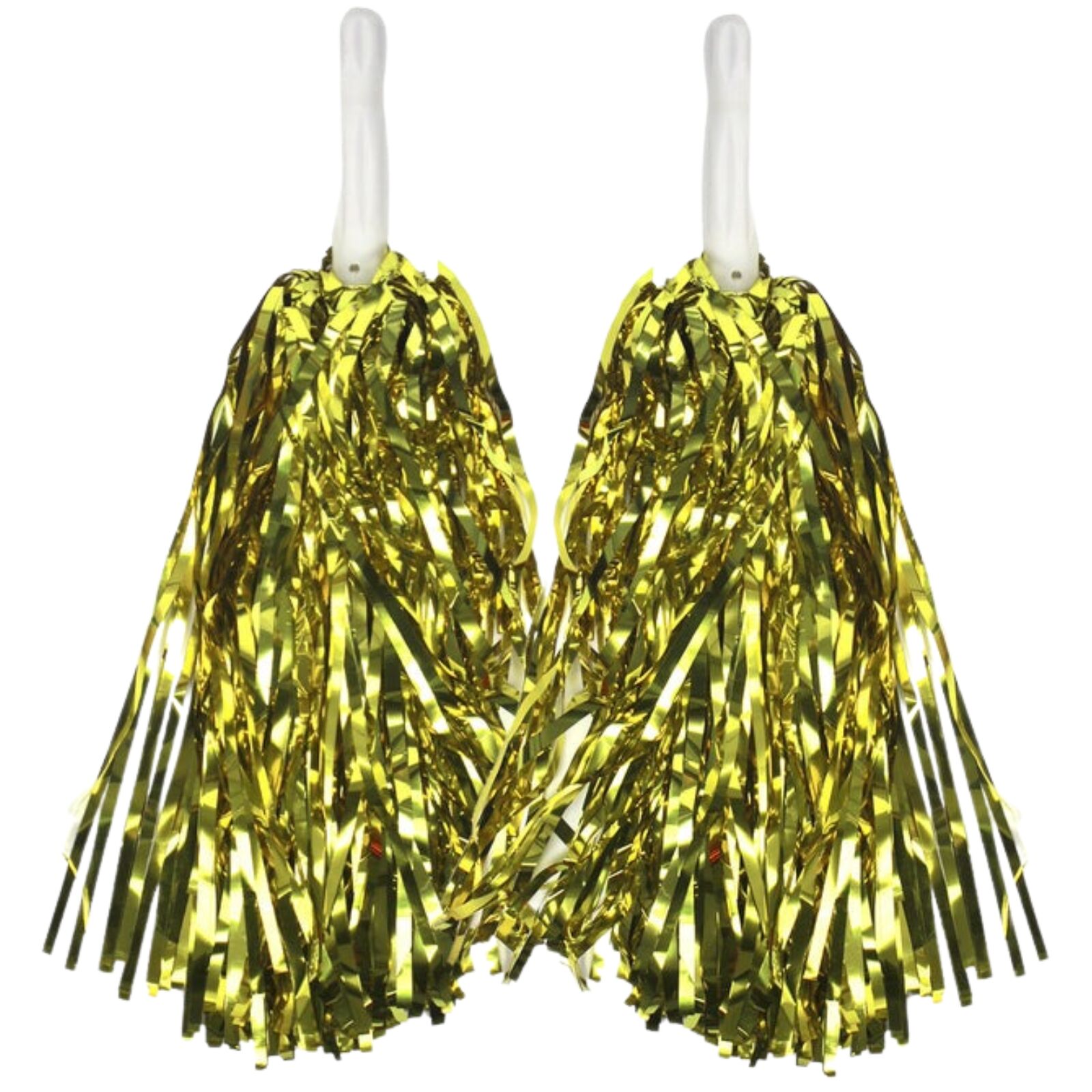 Yellow Metallic Cheerleading Pom Poms – Set of 6 with Easy-Grip Handles Australia Day 3