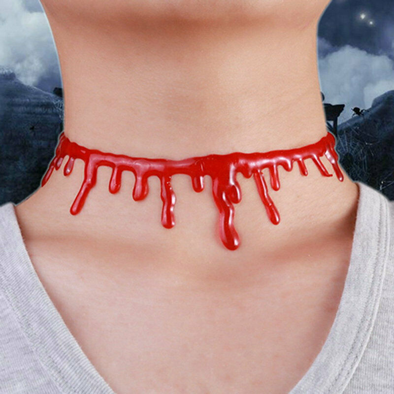 HALLOWEEN NECKLACE Red Drip Blood Choker Gothic Fashion Jewellery 4