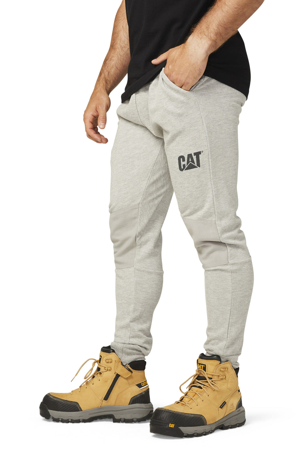 Caterpillar Track Pants Trackies Work Casual Gym Slim Fit w Hem Joggers - Grey - XXL 4