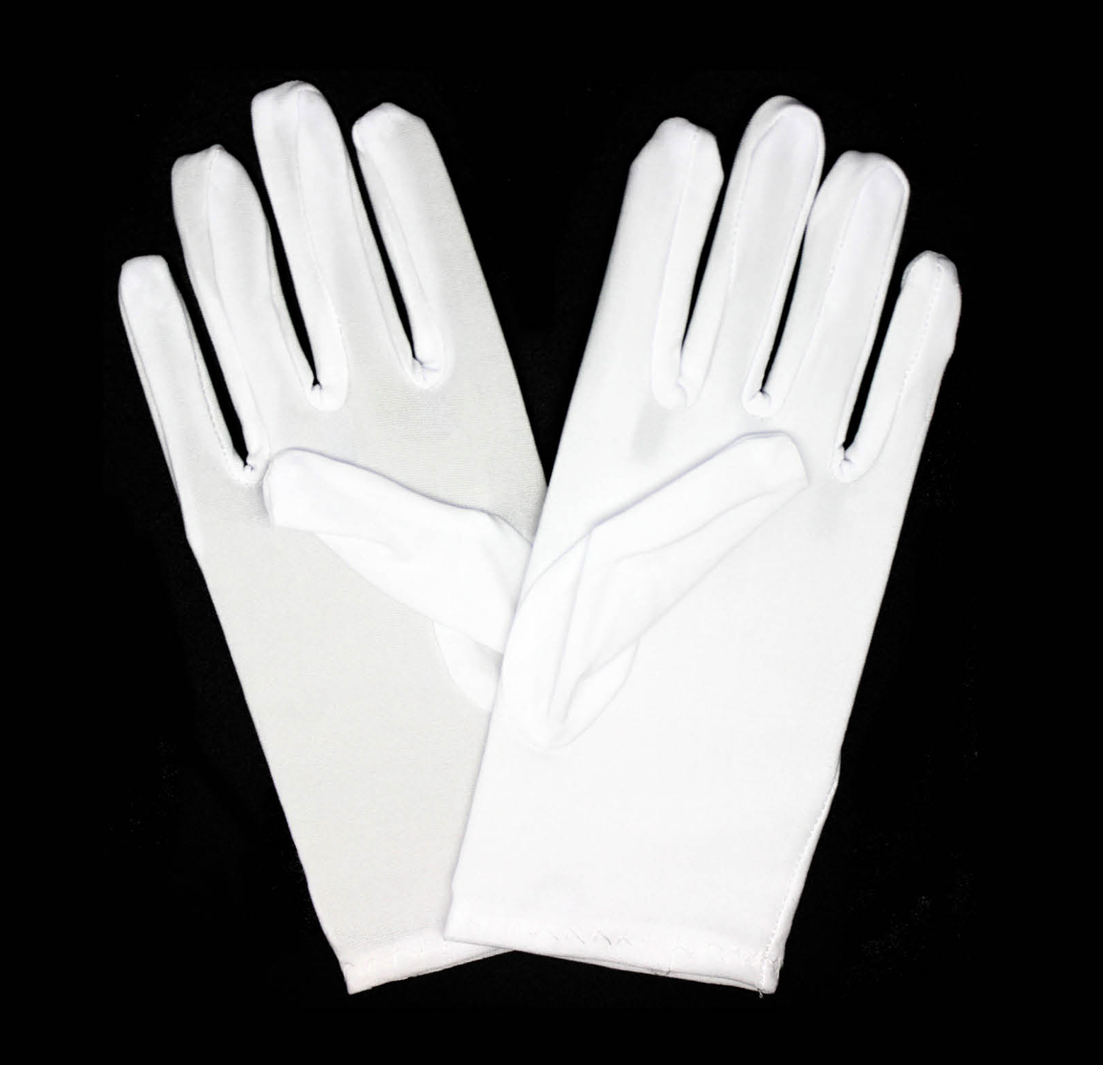 Ladies SHORT GLOVES Costume Party Wedding Bridal Fancy Dress Prom Stretchy - White - One Size 3