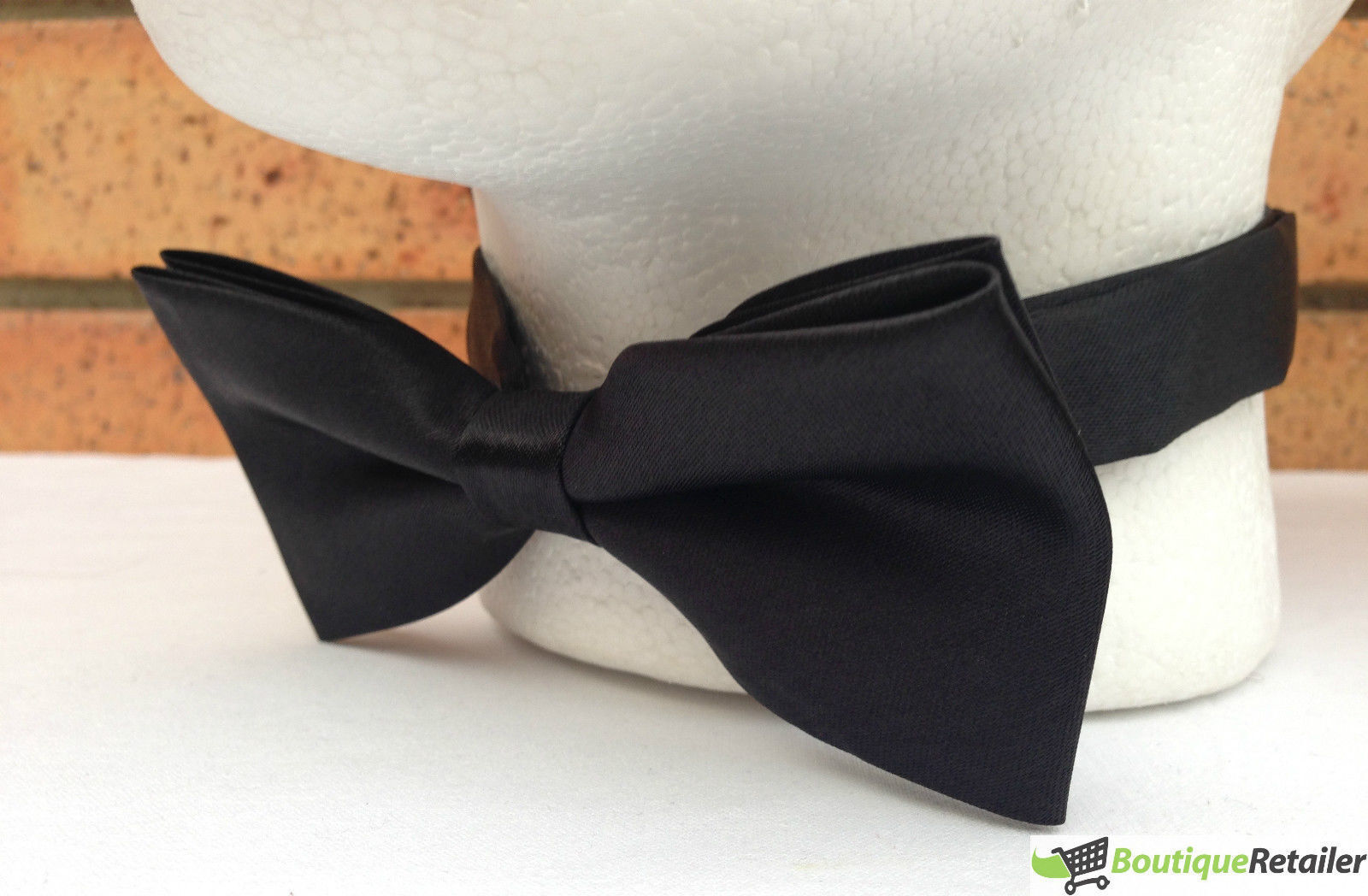 Mens BOW TIE Wedding Tuxedo Formal Bestman Necktie Classic Plain Party  - Black 5