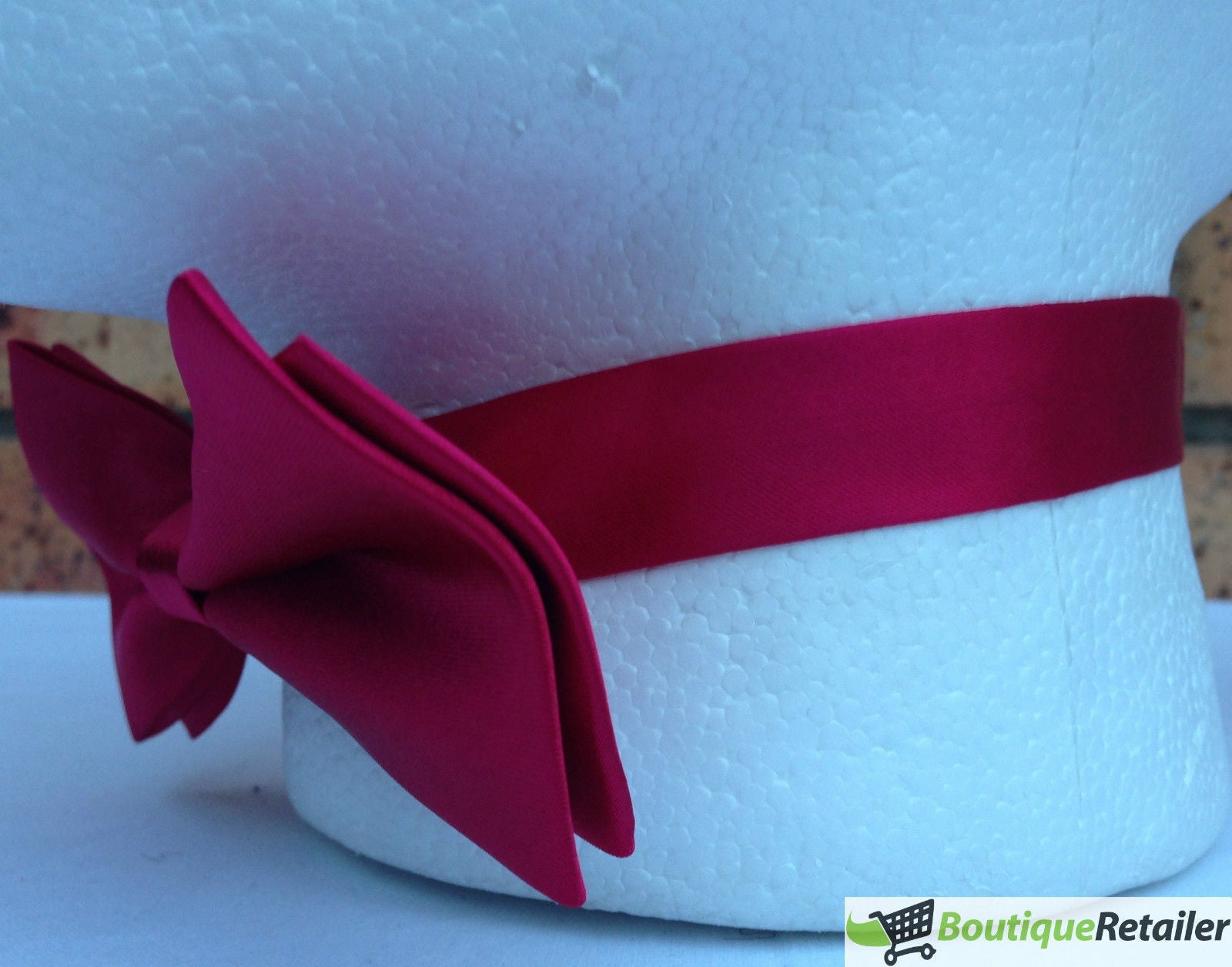 Mens BOW TIE Wedding Tuxedo Formal Bestman Necktie Classic Plain Party  - Burgundy 4