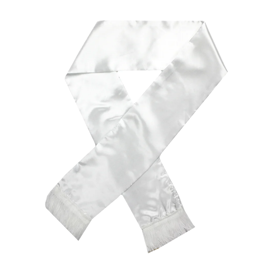 Mens Gatsby 1920s Hollywood Gangster White Scarf Silky Soft with Tassels Costume 3