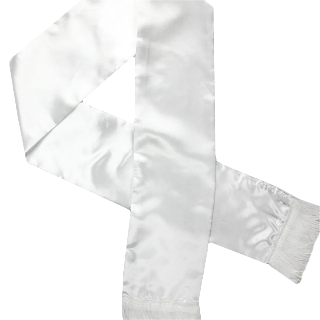 Mens Gatsby 1920s Hollywood Gangster White Scarf Silky Soft with Tassels Costume 4