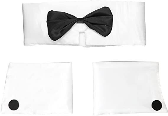 Male Stripper Set Costume Cuffs Collar & Bow Tie Waiter Fun Kit Fancy Dress 3