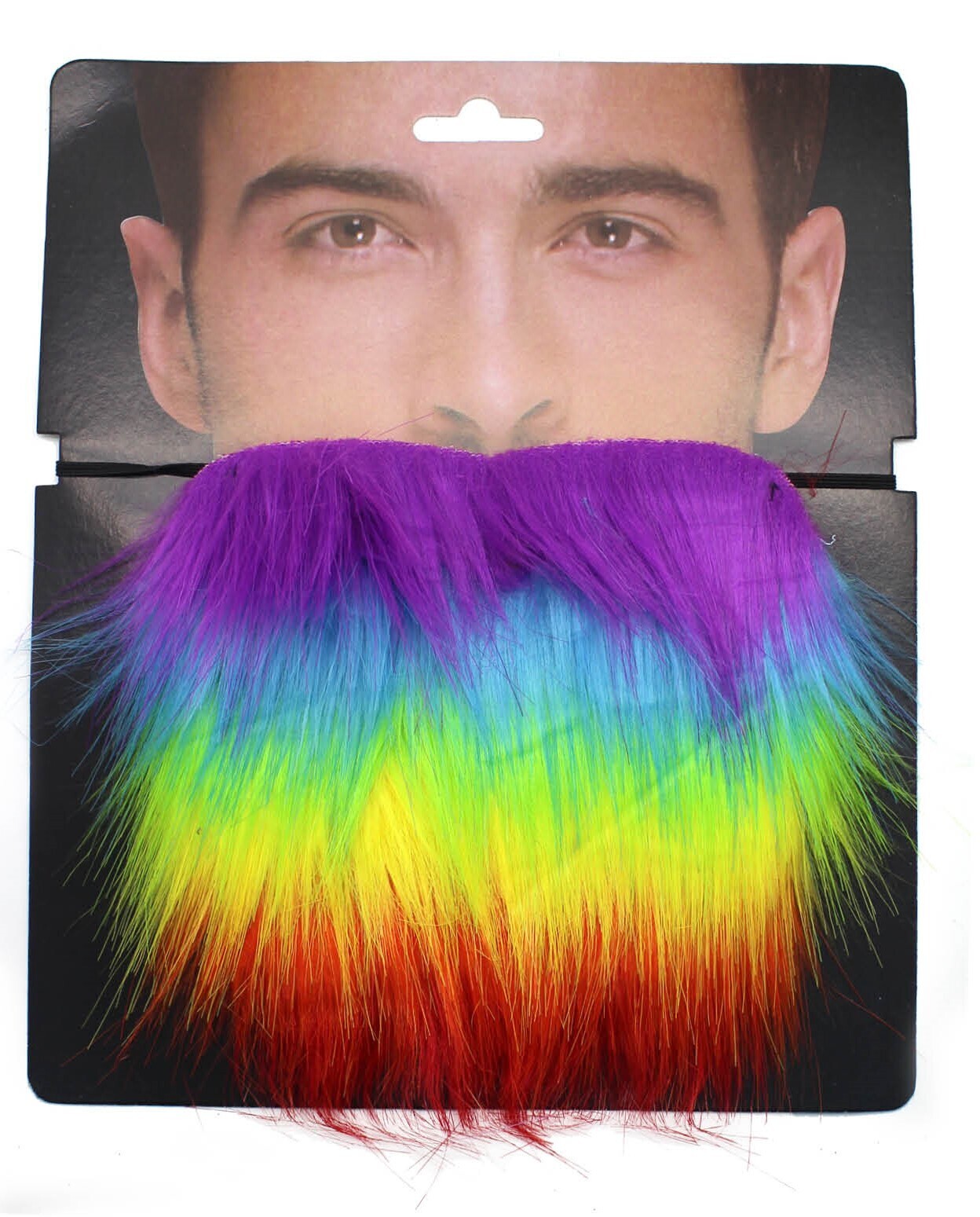 Rainbow Beard Gay Pride LGBTQ Mardi Gras Costume Party Moustache Fancy Dress 3