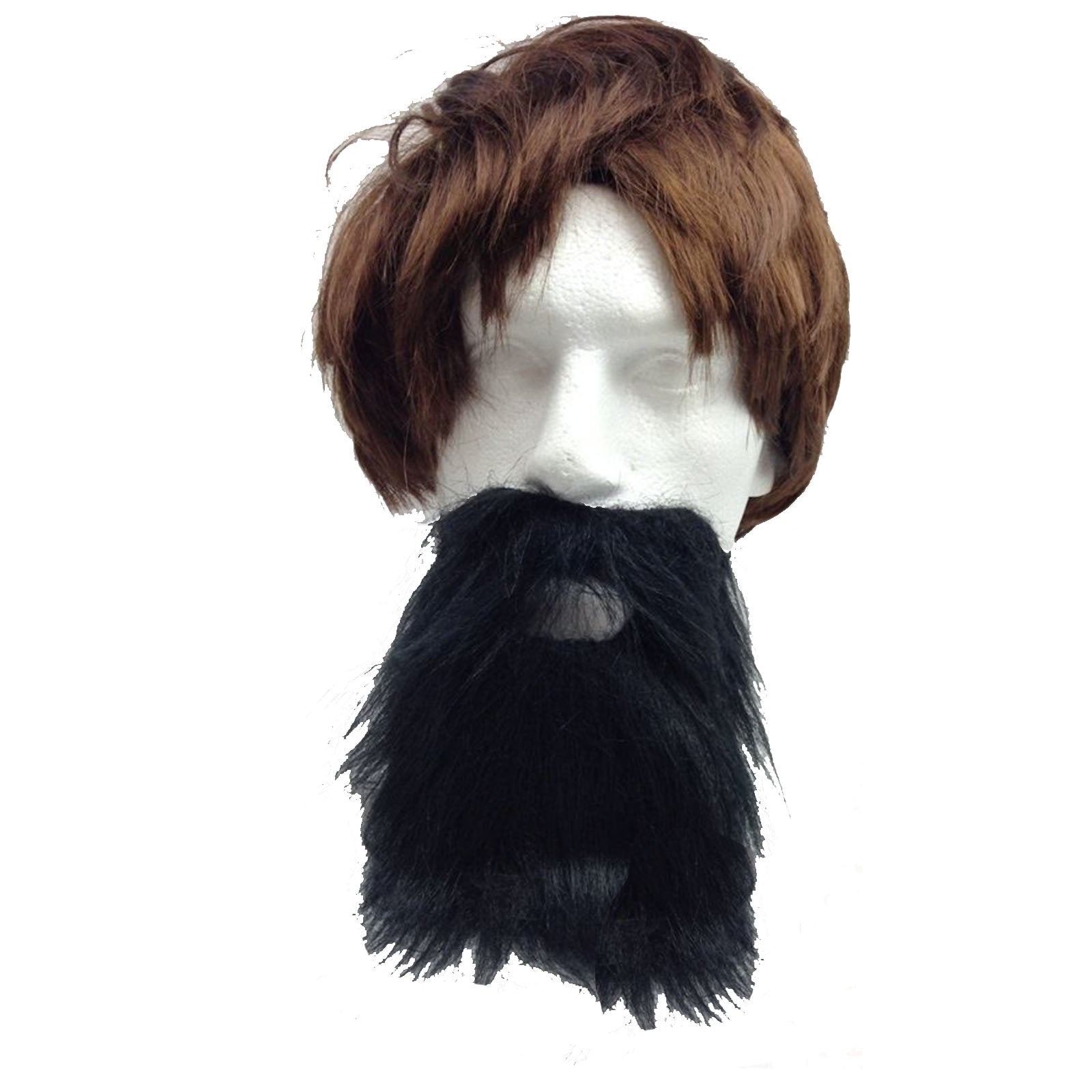 PARTY BEARD Moustache Costume Fancy Dress Mustache Halloween Fake Facial Hair - Black 3