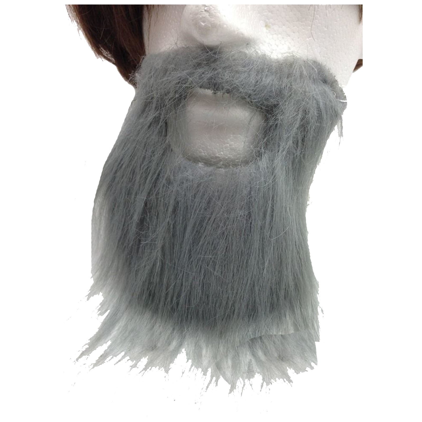 PARTY BEARD Moustache Costume Fancy Dress Mustache Halloween Fake Facial Hair - Grey 4