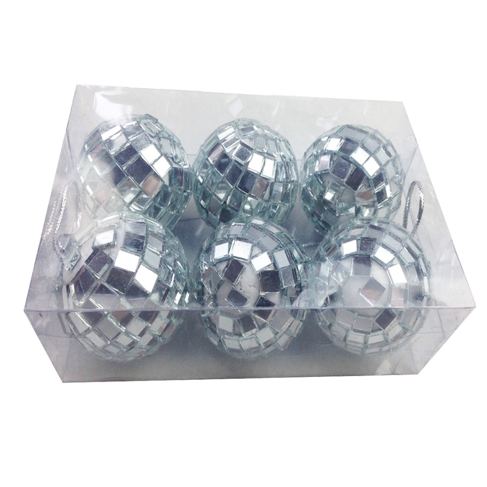 6x Hanging Mini Disco Balls Shiny Silver Mirror Party Halloween Reflect 4cm Bulk 3