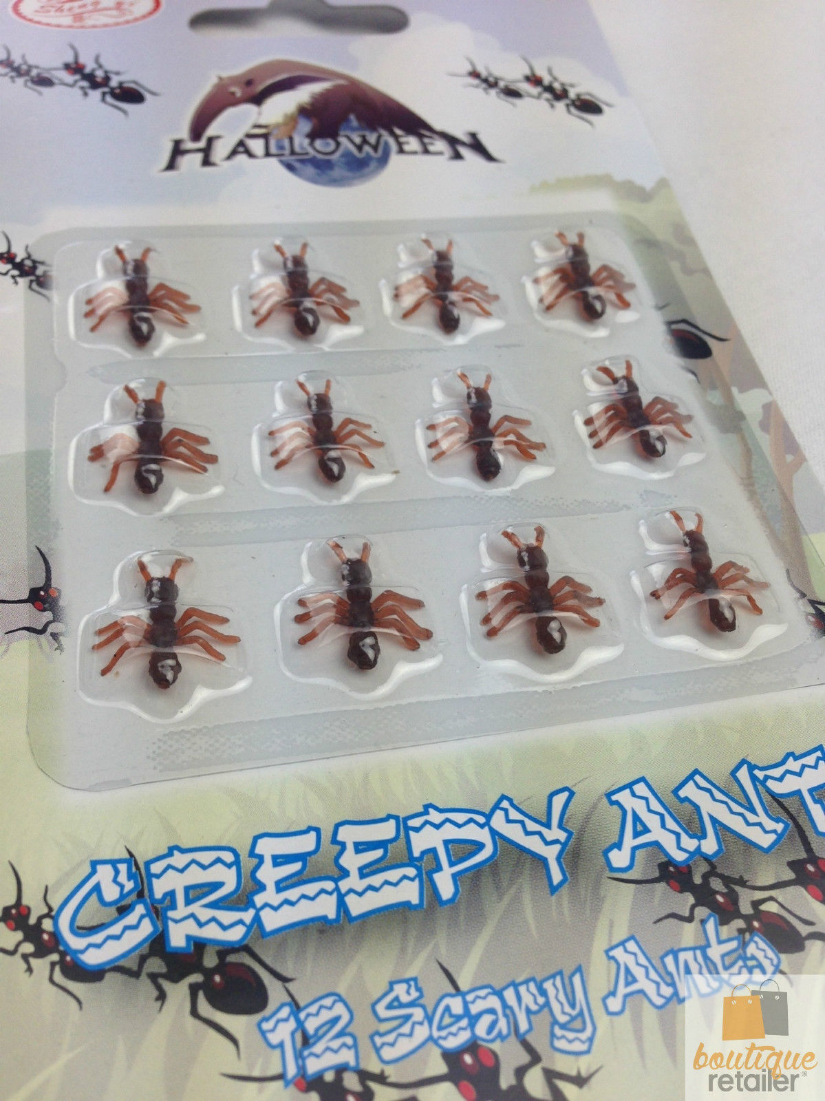 MINI FAKE ANTS Trick Halloween Scary Creepy Joke Prank Small Gag Toy Bug - 12 Ants 4