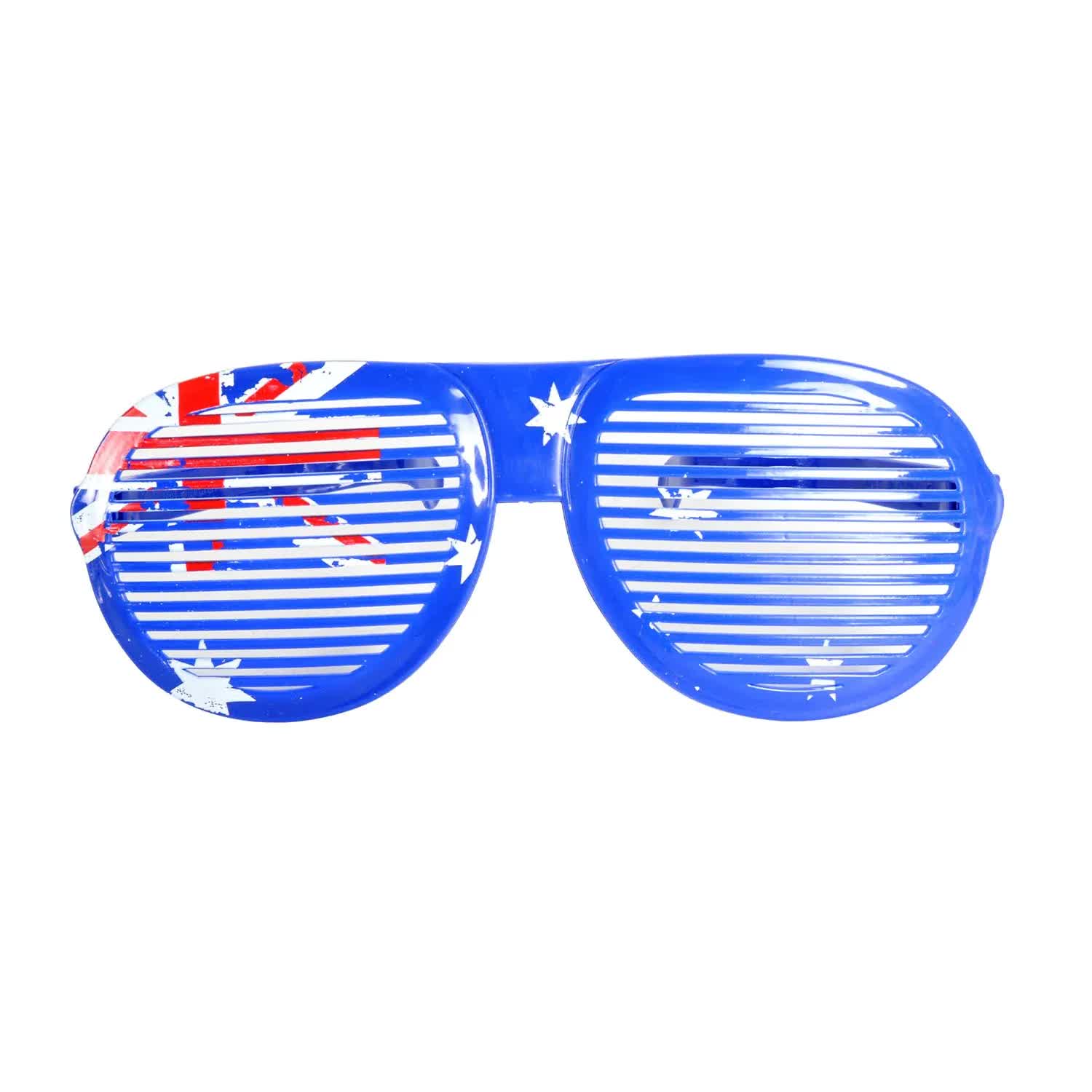 Jumbo Party Costume Glasses  - Australian Flag Design - Wayfarer Oversized 26cm Wide 4