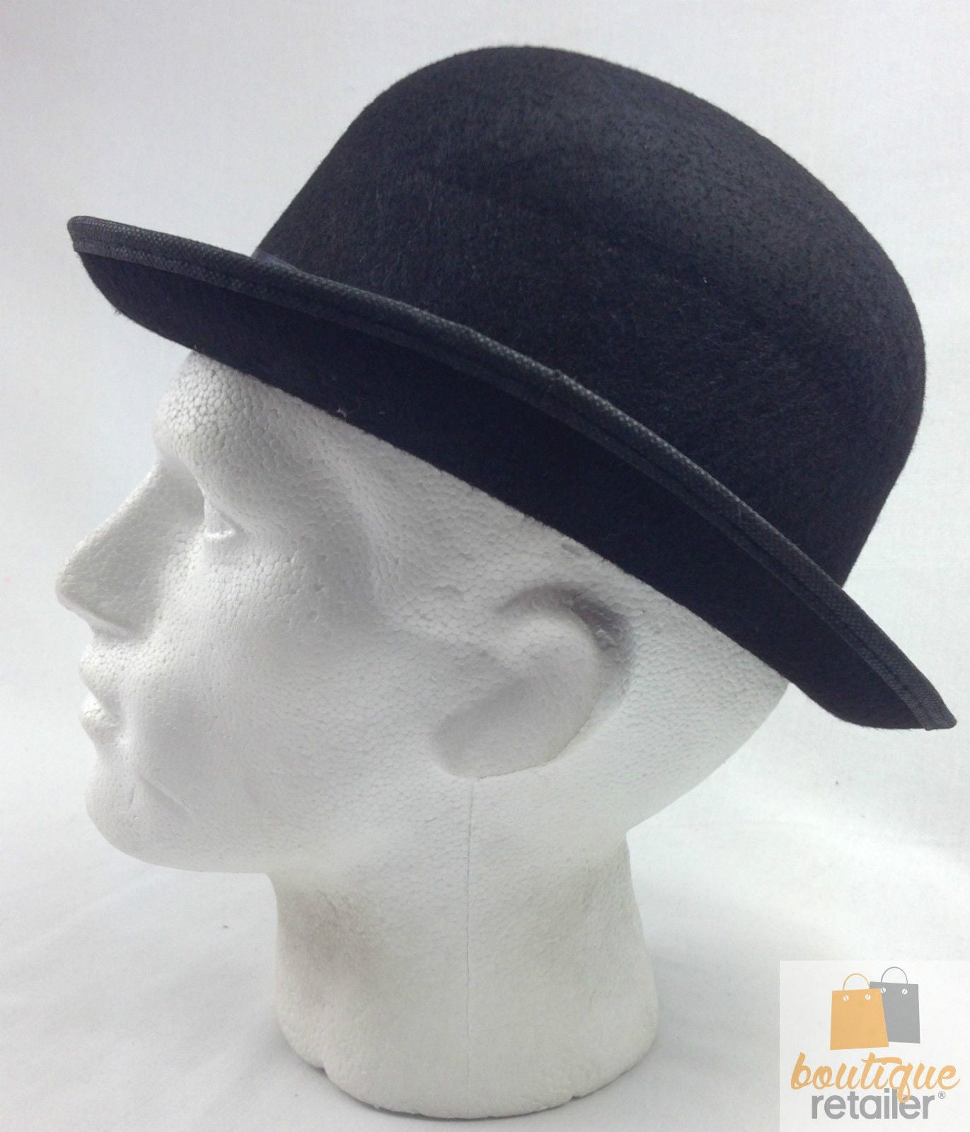 BOWLER HAT Party Vintage Costume Derby Felt Dance Halloween in Black 3