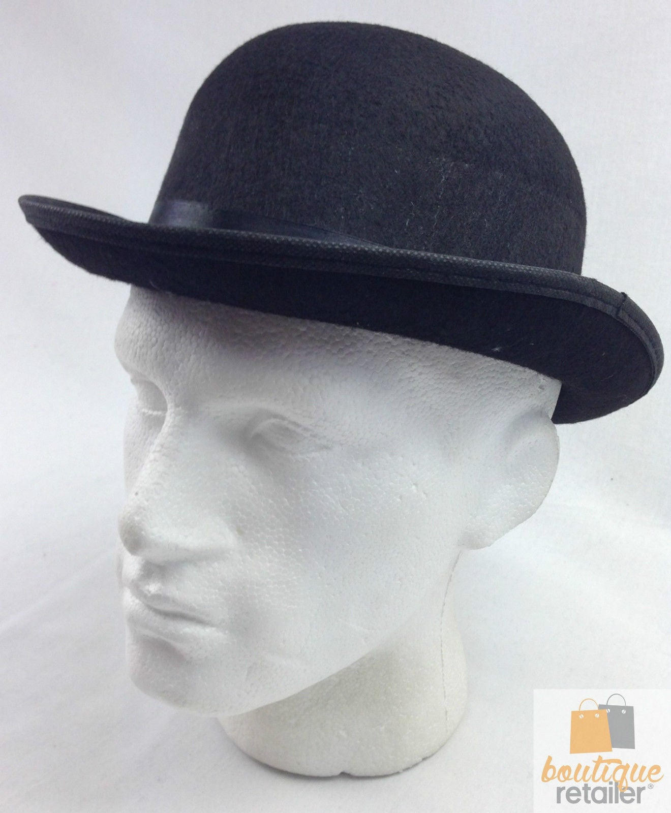 BOWLER HAT Party Vintage Costume Derby Felt Dance Halloween in Black 5