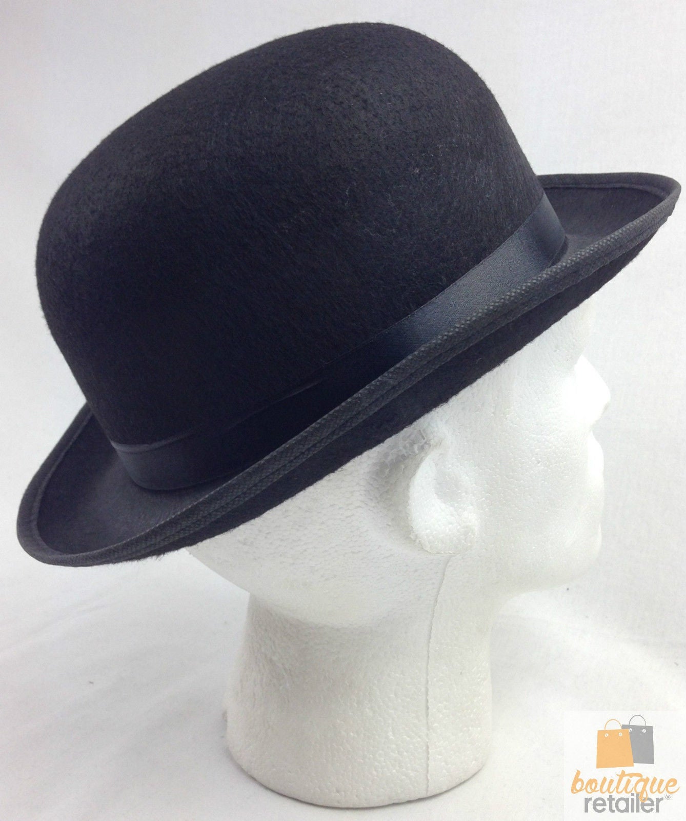 BOWLER HAT Party Vintage Costume Derby Felt Dance Halloween in Black 6