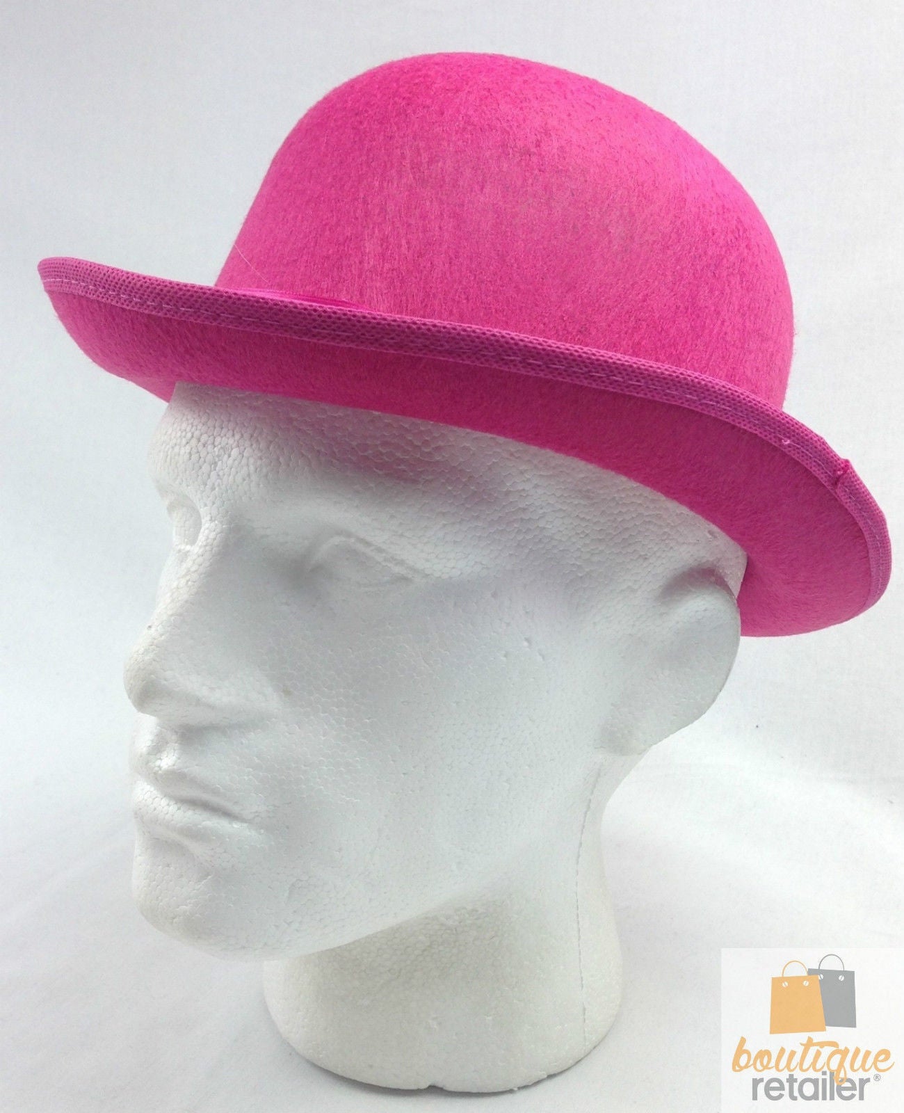 BOWLER HAT Party Vintage Costume Derby Felt Dance Halloween in Hot Pink 4