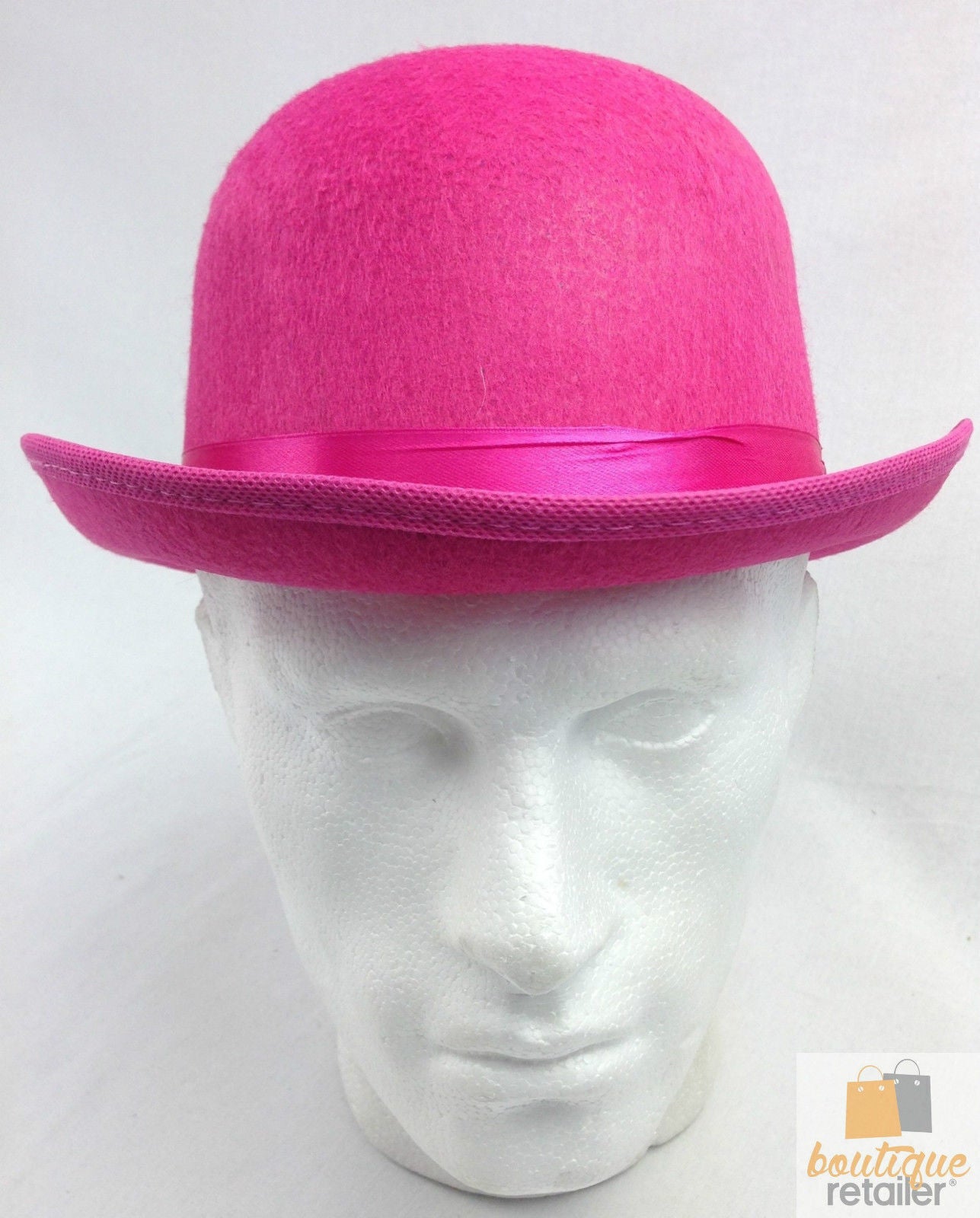 BOWLER HAT Party Vintage Costume Derby Felt Dance Halloween in Hot Pink 6