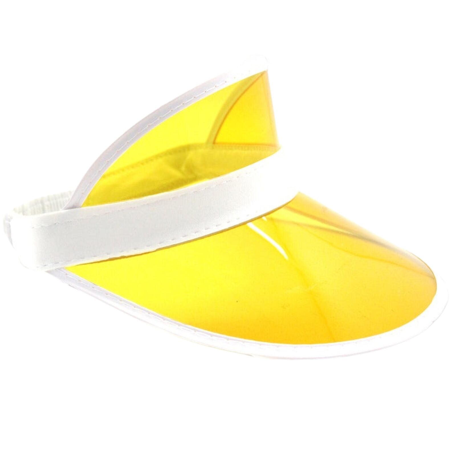 2x Yellow Perspex Visor with White Rim – Retro 80s Rave Accessory, Adjustable Fit Australia Day 3