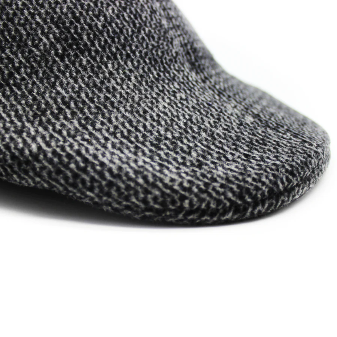 Mens Herringbone Driving Cabbie Hat Gatsby 20s Ivy Cap Flat Newsboy - Grey 3