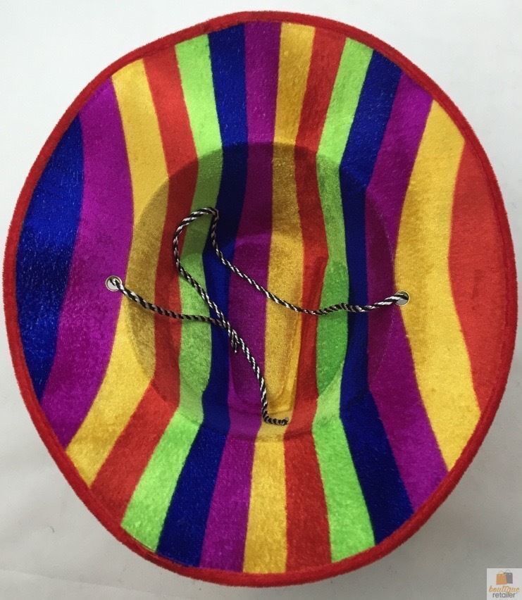 Rainbow Striped Cowboy Hat Trilby Fedora Clown Cap LGBT Gay Pride Party Costume 3