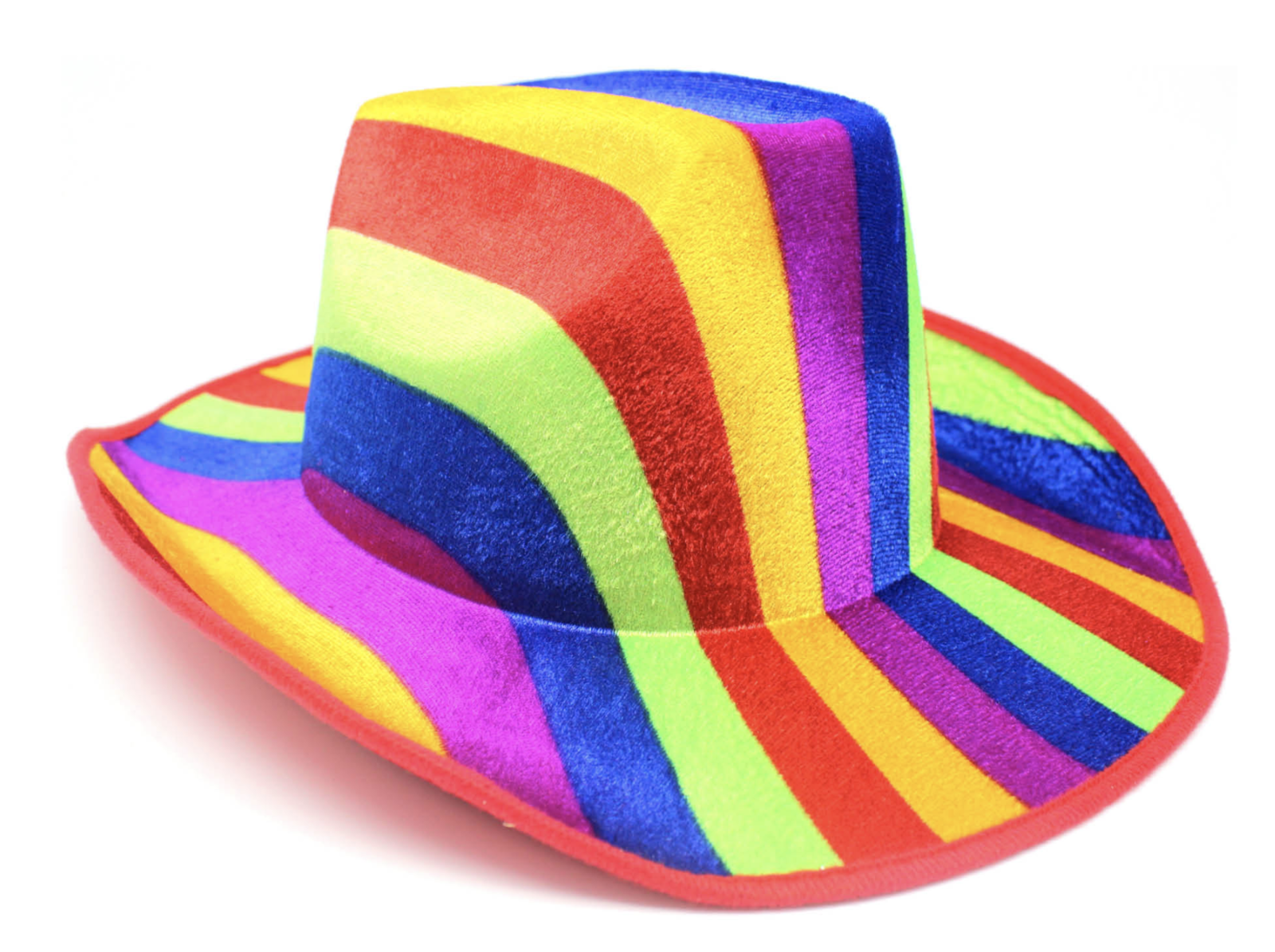 Rainbow Striped Cowboy Hat Trilby Fedora Clown Cap LGBT Gay Pride Party Costume 4
