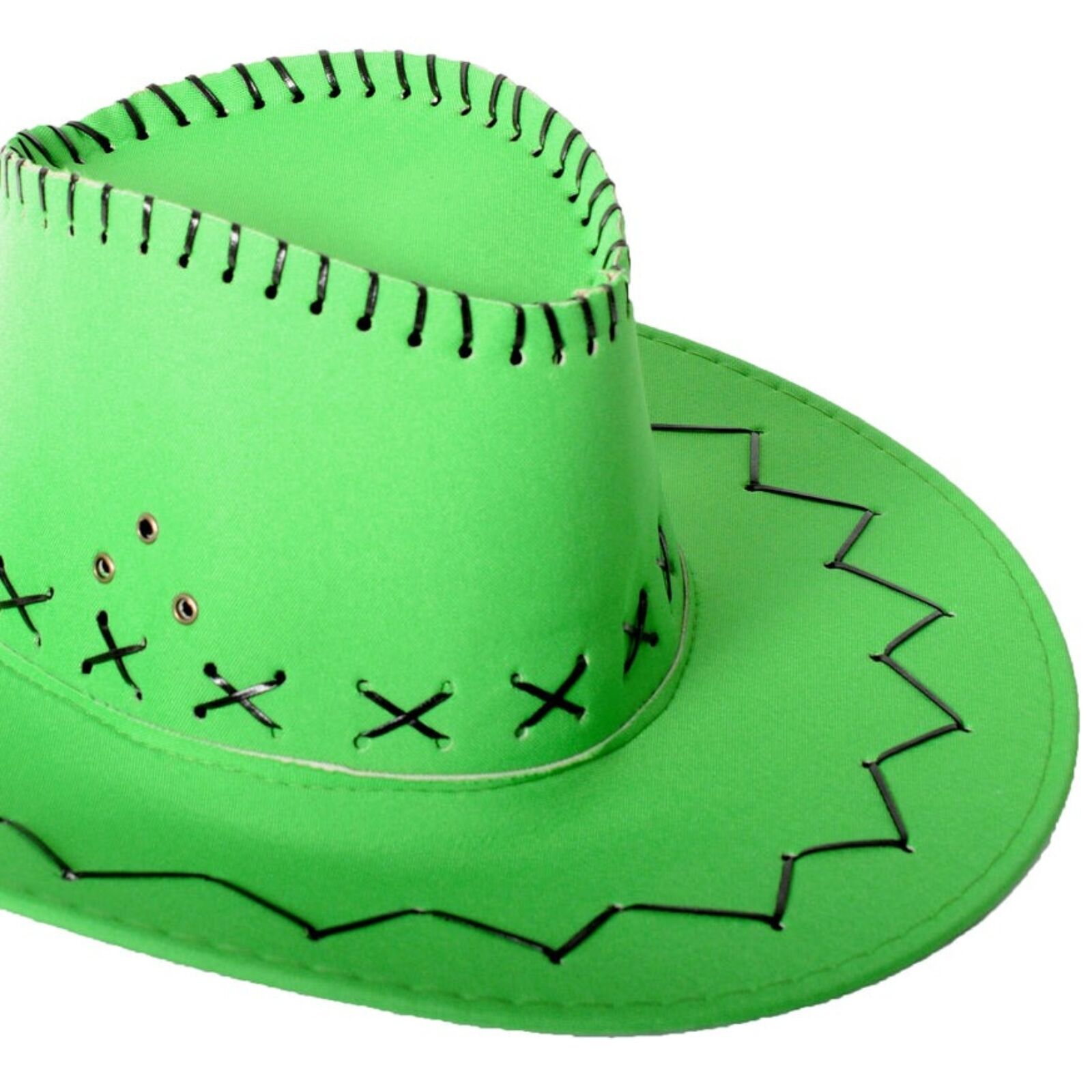 Fluro Green Cowboy Hat with Adjustable Chin Cord – Fun Western-Themed Australia Day 3