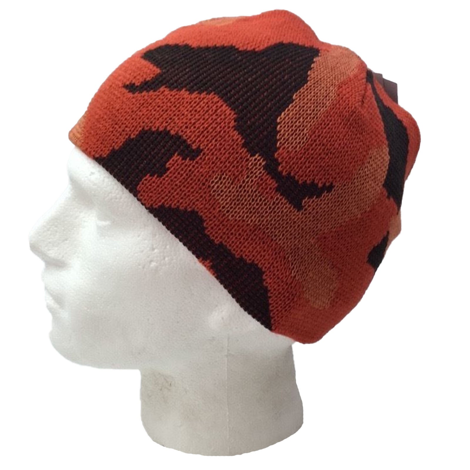 CAMO BEANIE Hat Winter Ski Army Military Camouflage Hunter Hunting Cap Warm - Orange Camouflage (Camo) 5