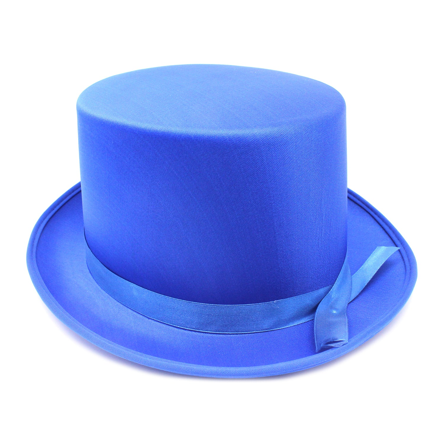 SATIN TOP HAT Costume Party Cap Fancy Dress Trilby Fedora One Size - Blue