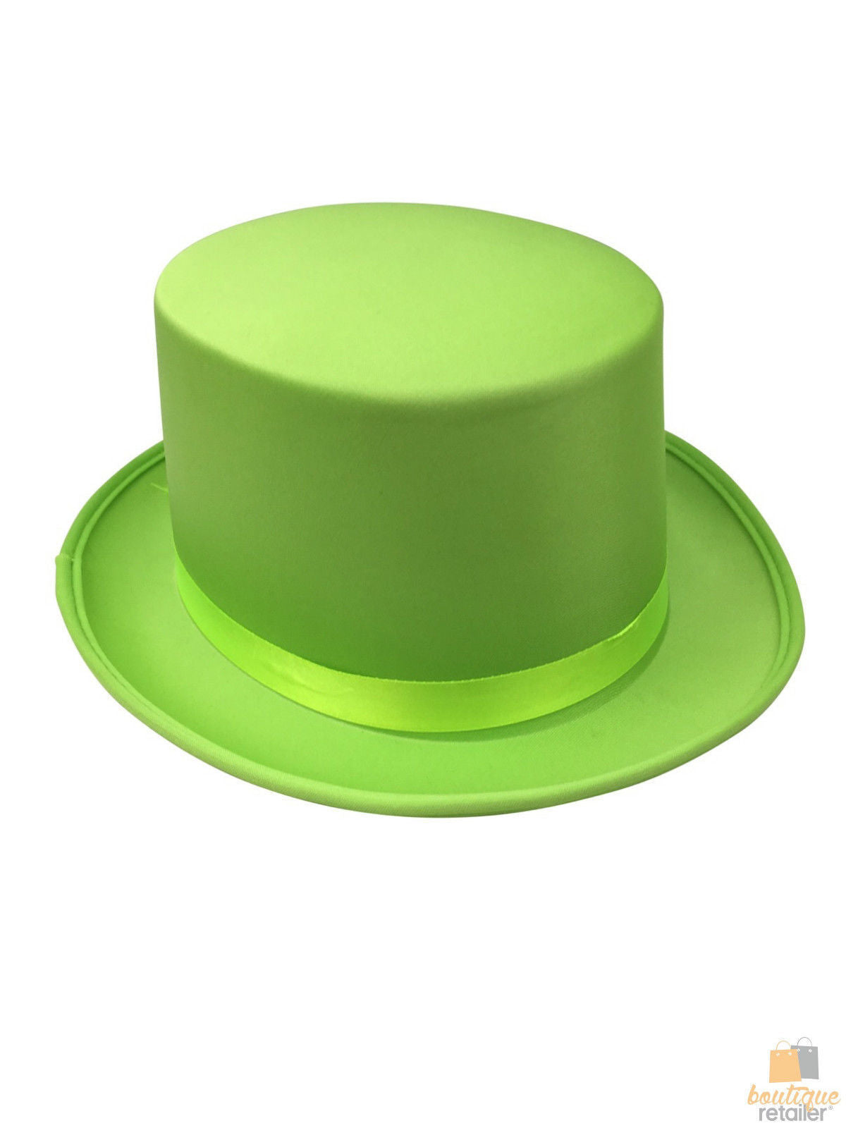 SATIN TOP HAT Costume Party Cap Fancy Dress Trilby Fedora One Size - Light Green 3
