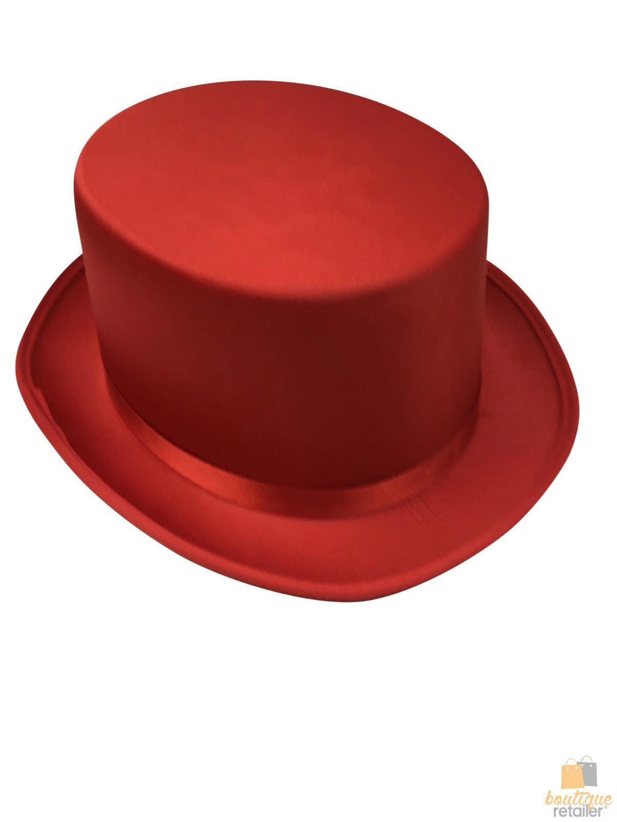 SATIN TOP HAT Costume Party Cap Fancy Dress Trilby Fedora One Size - Red 4