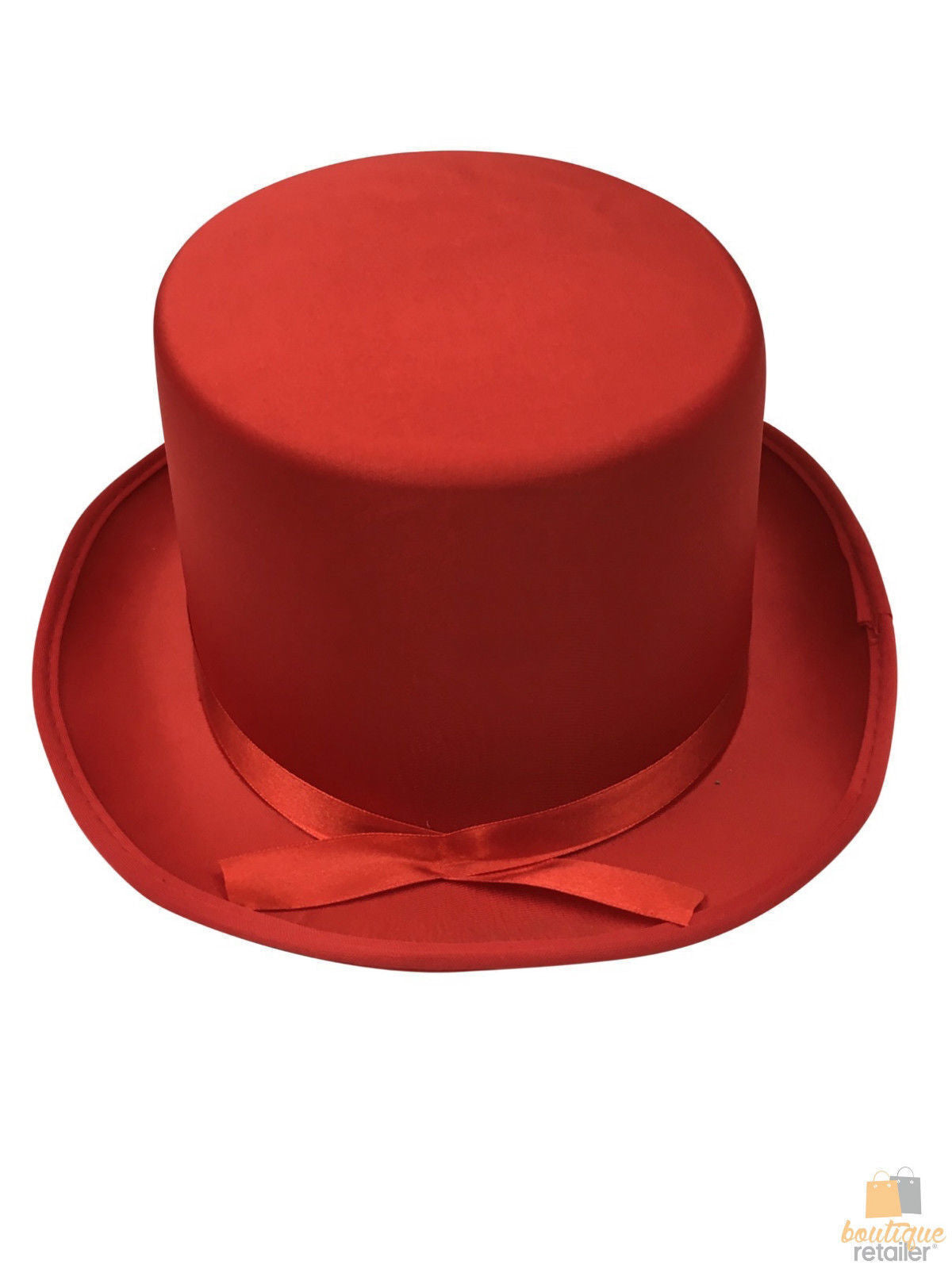 SATIN TOP HAT Costume Party Cap Fancy Dress Trilby Fedora One Size - Red 5