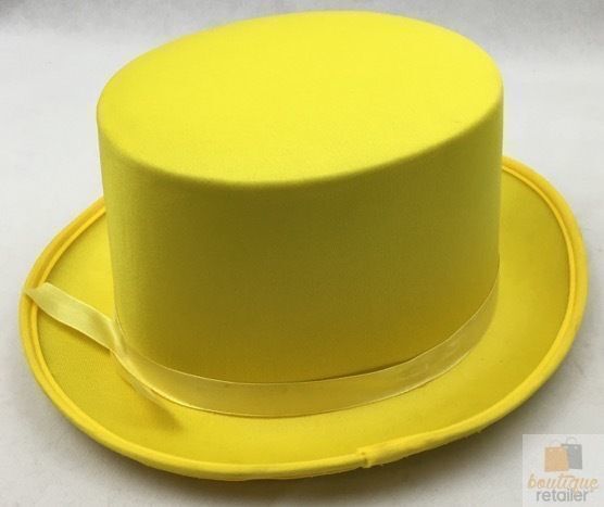SATIN TOP HAT Costume Party Cap Fancy Dress Trilby Fedora One Size - Yellow 5