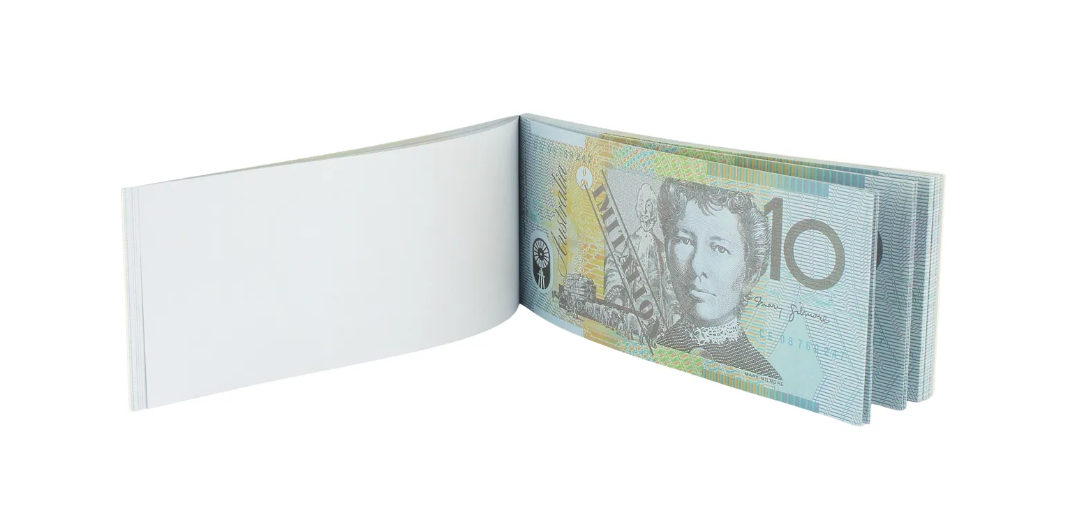 10 Dollar Australian Souvenir Note Pad Fake AUD Money - 1 Pack of 50 Sheets 3