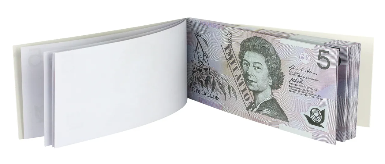5 Dollar Australian Souvenir Note Pad Fake AUD Money - 1 Pack of 50 Sheets 3
