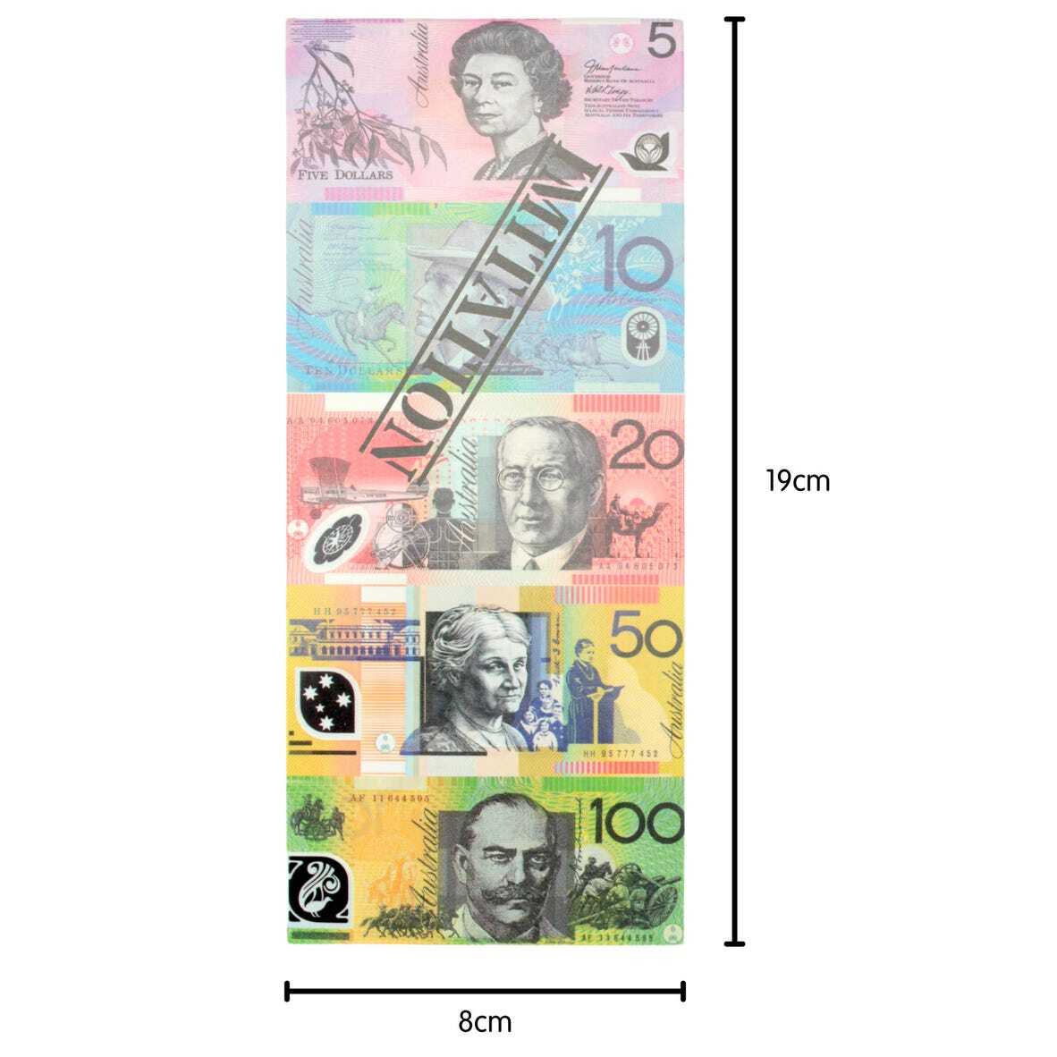 Assorted Dollar Australian Souvenir Note Pad Fake AUD Money - 1 Pack of 50 Sheets 4