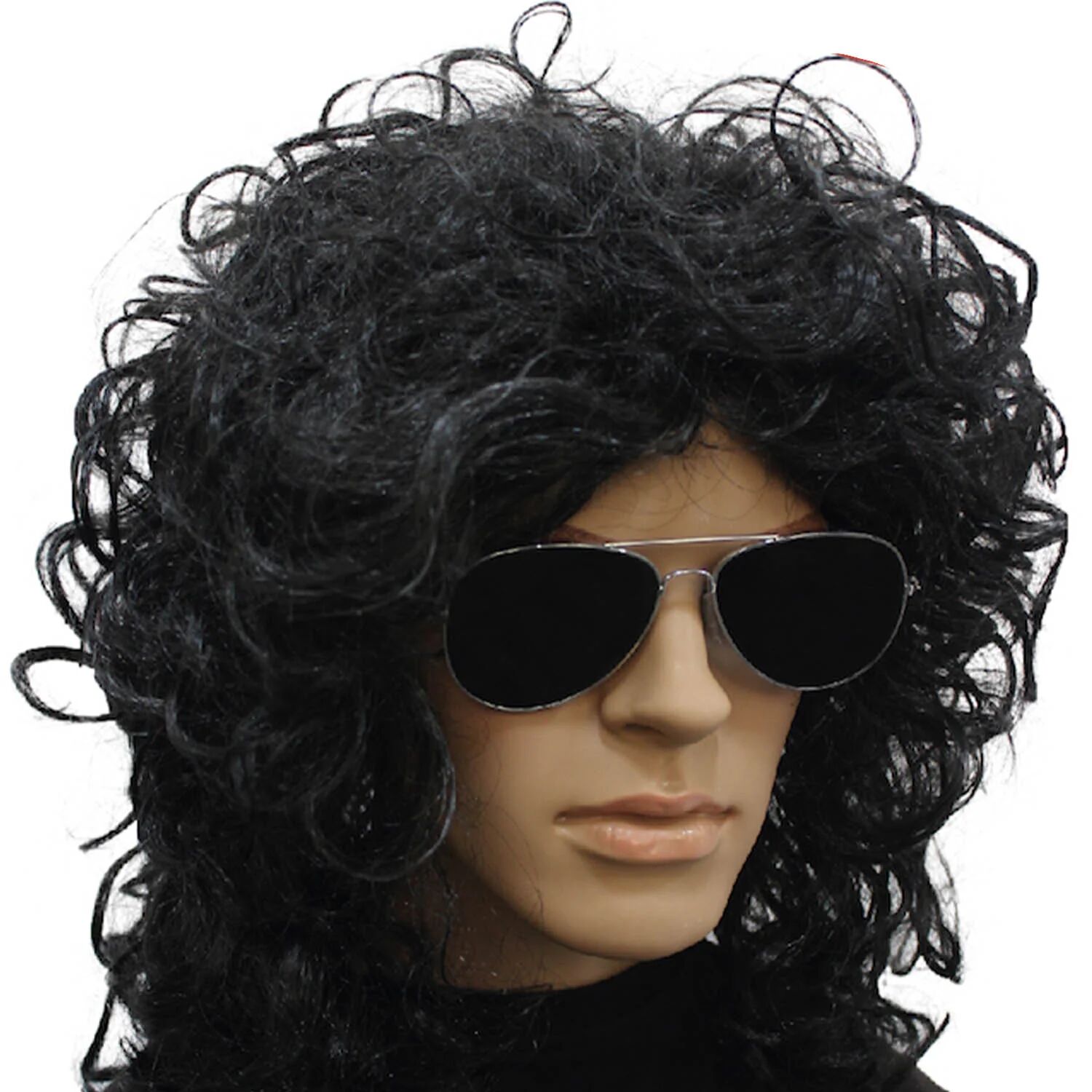 POPSTAR WIG Punk Costume Party Fancy Curly Long Hair Rock 70s 80s 3