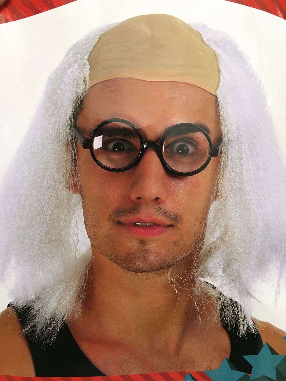 SCIENTIST WIG Mad Einstein Costume Fancy Dress White Hair Halloween Man Doc 3