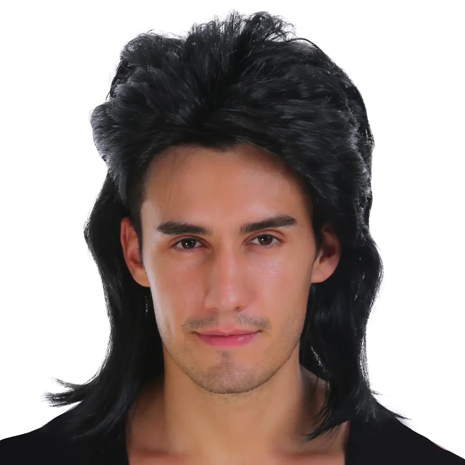 Mullet Wig 80s Party Costume Rock Bogan Punk 70s 90s Hair - Black 3