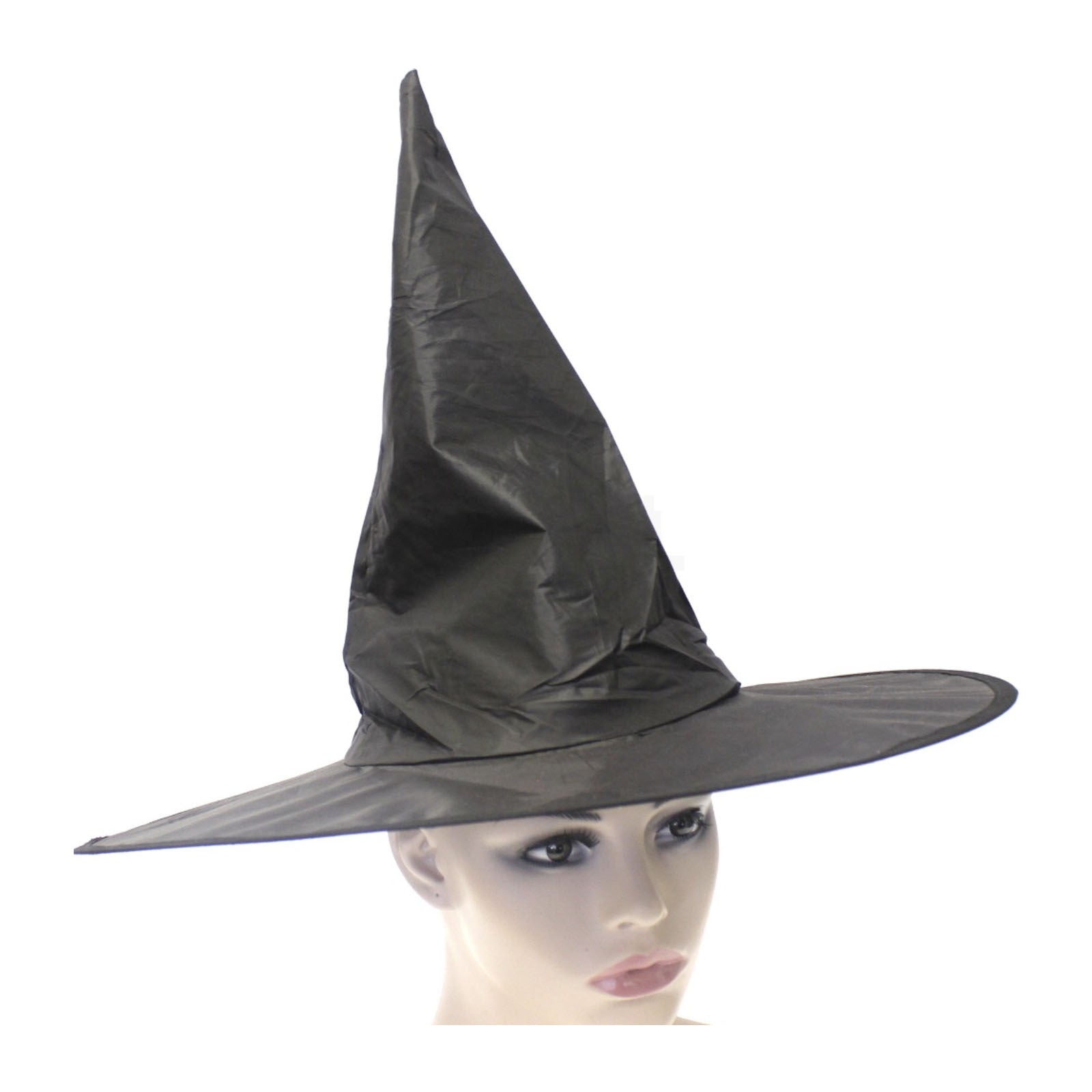 WITCH HAT Plain Black Halloween Costume Fancy Dress Womens Accessory Wizard 5