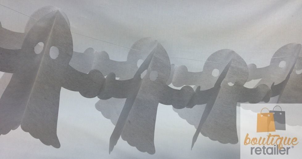 HALLOWEEN PAPER GARLAND Ghost Horror Decoration 1.8m Party Props Decor White 3