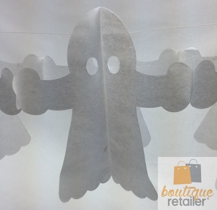 HALLOWEEN PAPER GARLAND Ghost Horror Decoration 1.8m Party Props Decor White 5