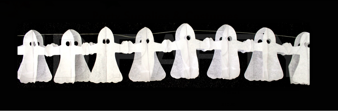 HALLOWEEN PAPER GARLAND Ghost Horror Decoration 1.8m Party Props Decor White 6