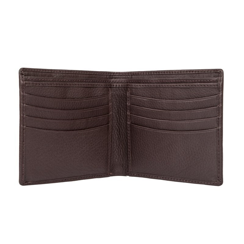Dents RFID Pebble Grain Bifold Slim Leather Wallet - Chocolate 3