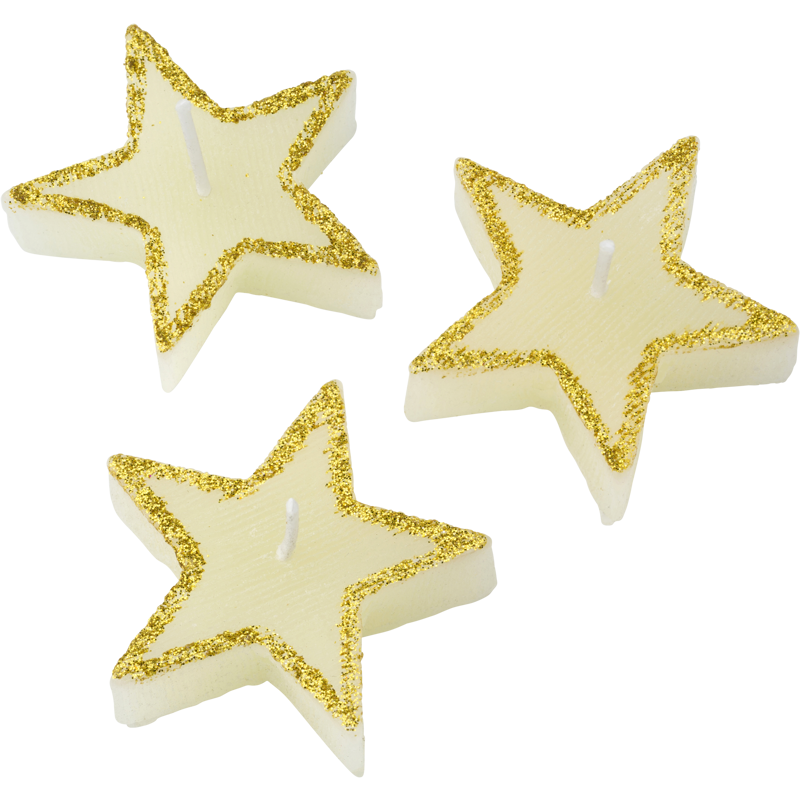 6x Star Shape Candles Tealight Wedding Crystal Wax 3