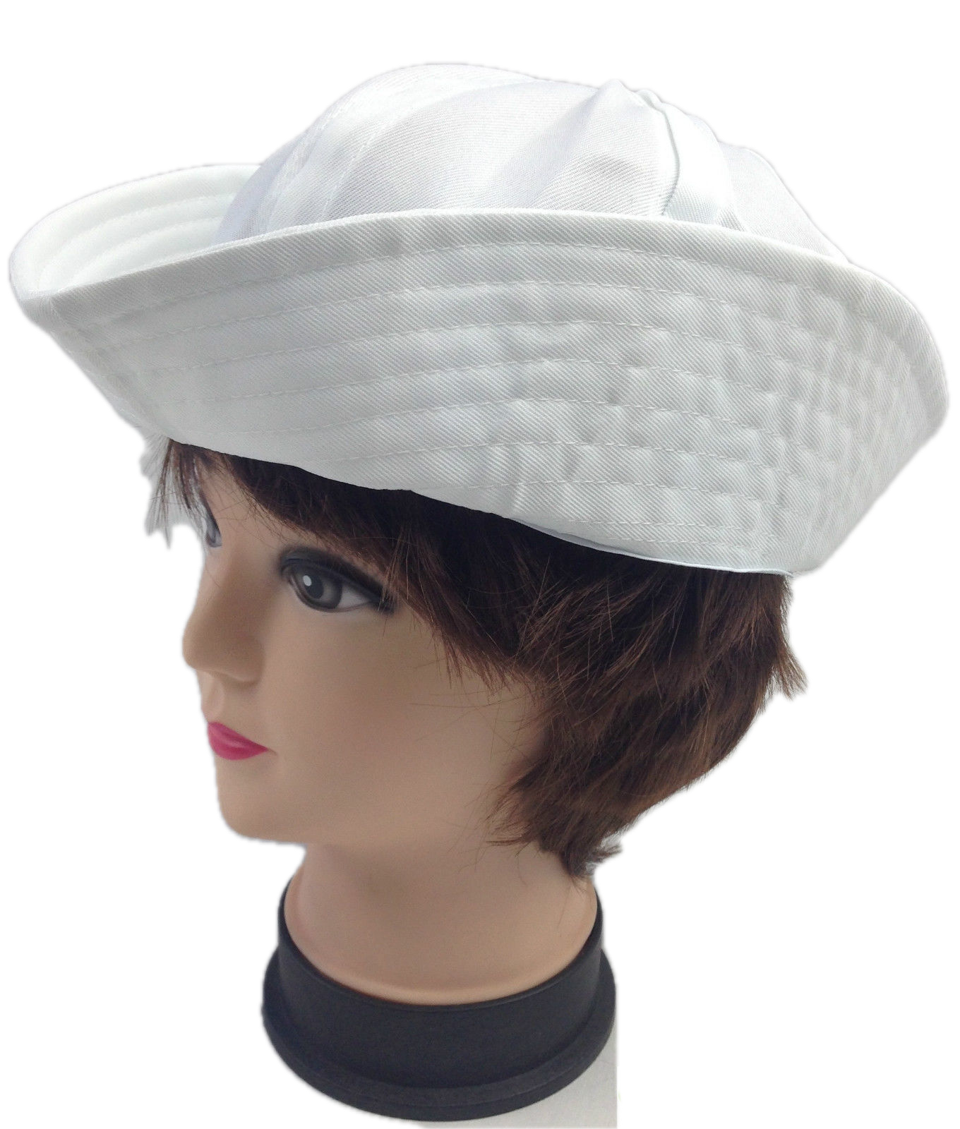 Adult White Sailor Hat Marine Unisex Gob Captain Navy Hen's Night Doughboy Cap 6