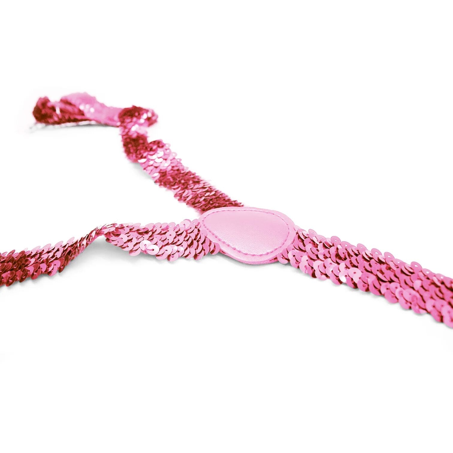2x Mens Suspenders Braces Adjustable Strong Clip On Elastic Formal Wedding Slim - Light Pink (Sequin) 4