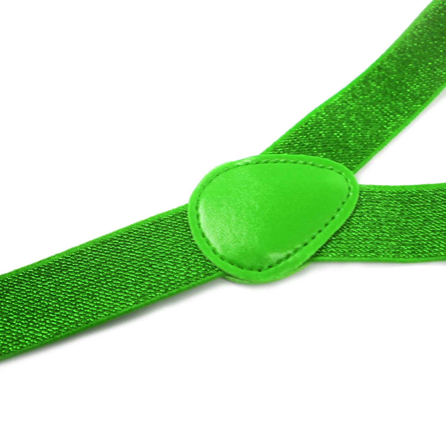 2x Mens Suspenders Braces Adjustable Strong Clip On Elastic Formal Wedding Slim - Green (Glitter) 5