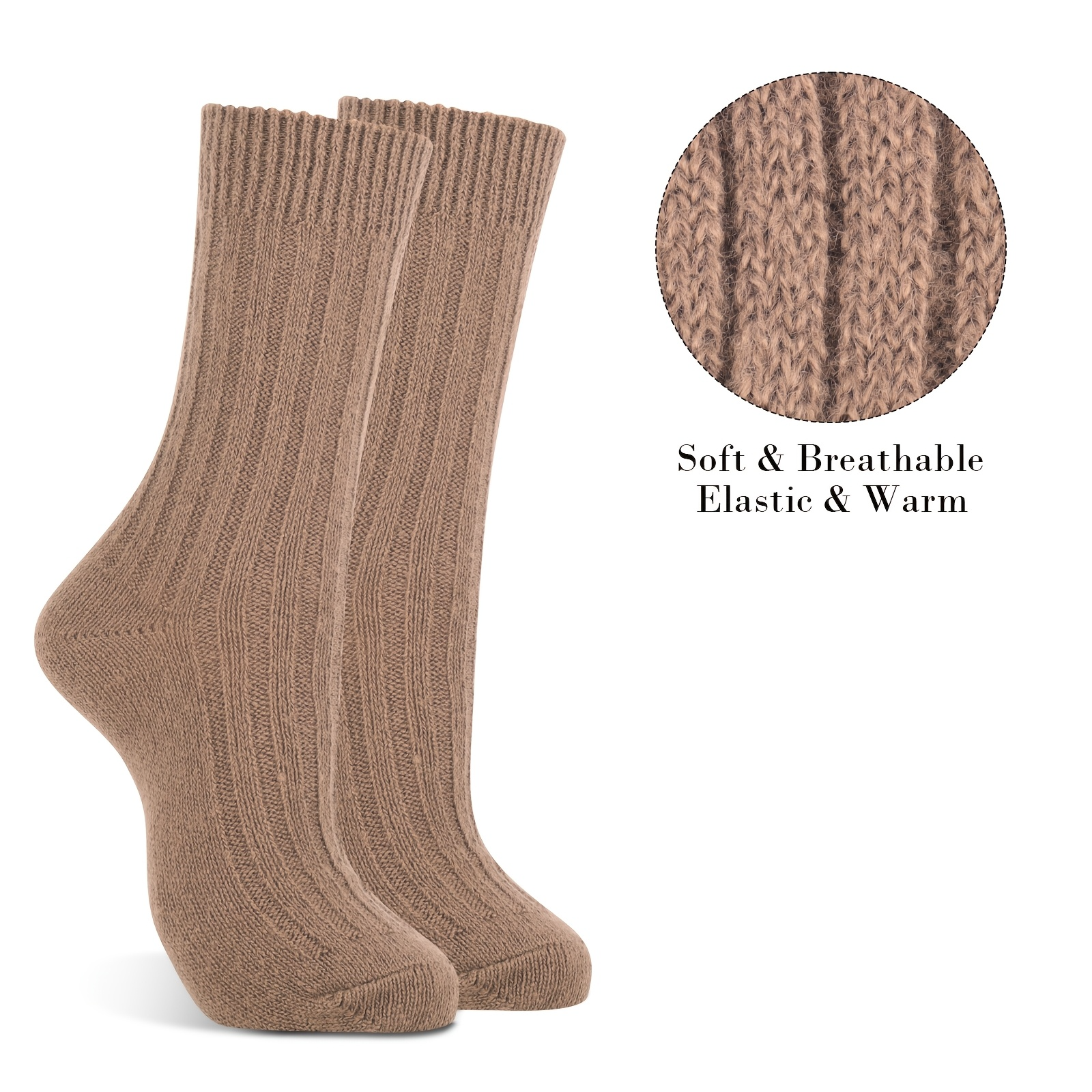 2 Pairs WOOL BLEND SOCKS Ladies Womens Thick Soft Work Thermal Warm Winter - 2-8 4